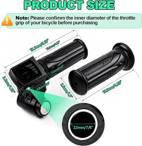 Ebike Full Twist Throttle Replacement for Ridstar Q20/Q20Lite/Q20Pro/H20/H26Pro/H20,48V, LCD Display with Key 2 Keys,Electric Bike Throttle Grips for Ebike Motorcycle Scooter Electric Bicycle in Kuwait