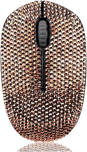 Luxury Bling Wireless Mouse for Girls, Pink Rhinestone Coverd Computer Mouse with USB Receiver, Sparkly Cute Mice for Laptop, PC, Notebook, MacBook Gifts - Pink in Kuwait
