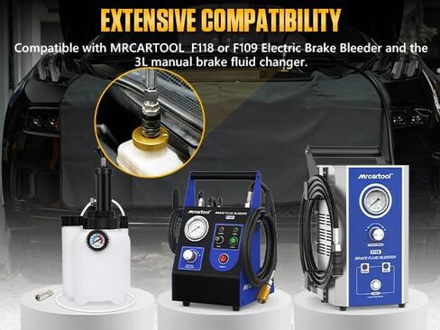 مجموعة محول نزف فرامل السيارة 10 قطع من MR CARTOOL لمحول أسطوانة رئيسية F118/F109 مع 9 قطع من نازف الفرامل و1 قطعة توصيل سريع، مجموعة أدوات نزيف نظام الفرامل لفورد مازدا هوندا in Kuwait
