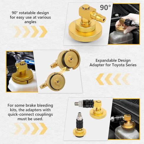 مجموعة محول نزف فرامل السيارة 10 قطع من MR CARTOOL لمحول أسطوانة رئيسية F118/F109 مع 9 قطع من نازف الفرامل و1 قطعة توصيل سريع، مجموعة أدوات نزيف نظام الفرامل لفورد مازدا هوندا in Kuwait
