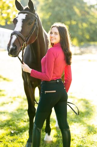 Gabrielle Knee Patch Breeches - Black/Cognac in Kuwait