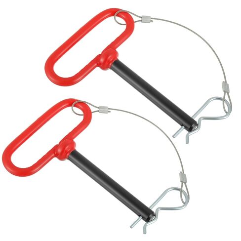 1/2 x 4 Inch Trailer Hitch Pin, Trailer Gate Pin for Towing Tractor, Lawn Mower, Car, Rubber Handle, with Safety Clip Anti-Loss Rope (Pack of 2 in Saudi Arabia