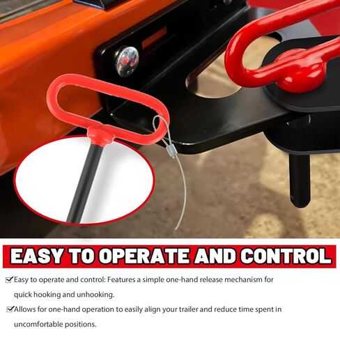 1/2 x 4 Inch Trailer Hitch Pin, Trailer Gate Pin for Towing Tractor, Lawn Mower, Car, Rubber Handle, with Safety Clip Anti-Loss Rope (Pack of 2 in Saudi Arabia