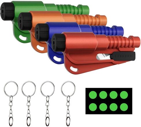 4 Pack Window Breaker Seatbelt Cutter Car Window Breaker Tool – Emergency-Proven 3-in-1 Escape Tool with Glass Breaker, Seatbelt Cutter & Whistle – Portable Keychain Design, Multi-Car Safety Kit in Saudi Arabia