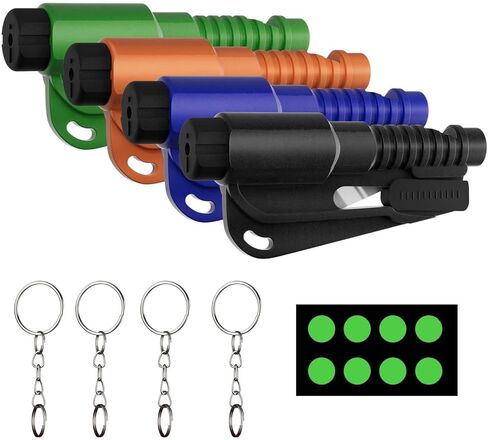 4 Pack Window Breaker Seatbelt Cutter Car Window Breaker Tool – Emergency-Proven 3-in-1 Escape Tool with Glass Breaker, Seatbelt Cutter & Whistle – Portable Keychain Design, Multi-Car Safety Kit in Saudi Arabia