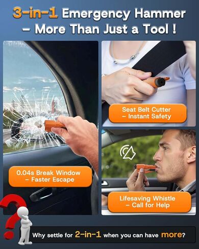4 Pack Window Breaker Seatbelt Cutter Car Window Breaker Tool – Emergency-Proven 3-in-1 Escape Tool with Glass Breaker, Seatbelt Cutter & Whistle – Portable Keychain Design, Multi-Car Safety Kit in Saudi Arabia