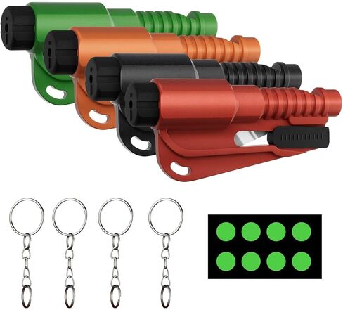 4 Pack Window Breaker Seatbelt Cutter Car Window Breaker Tool – Emergency-Proven 3-in-1 Escape Tool with Glass Breaker, Seatbelt Cutter & Whistle – Portable Keychain Design, Multi-Car Safety Kit in Saudi Arabia