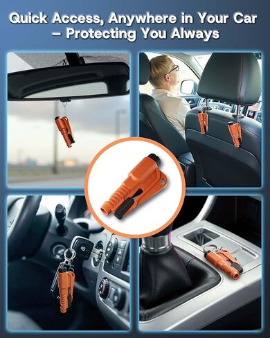 4 Pack Window Breaker Seatbelt Cutter Car Window Breaker Tool – Emergency-Proven 3-in-1 Escape Tool with Glass Breaker, Seatbelt Cutter & Whistle – Portable Keychain Design, Multi-Car Safety Kit in Saudi Arabia