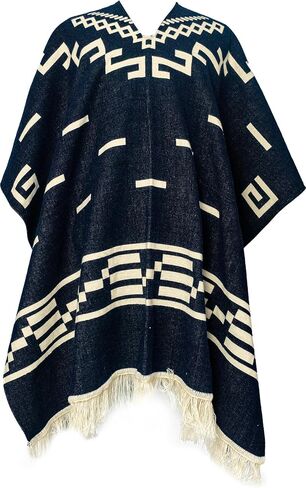 Poncho Handmade Alpaca Wool – Traditional Andean Artisan Clothing, Warm & Stylish Unisex Cape for Winter and Gifts in Saudi Arabia