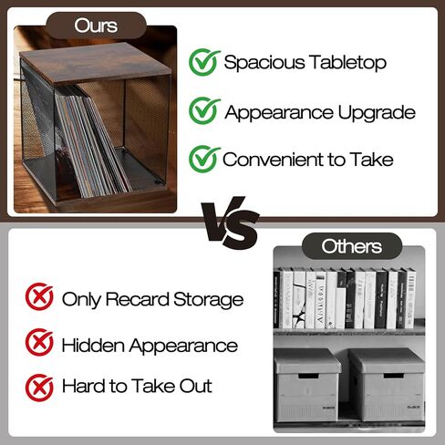 tuu 3 Cubes Vinyl Record Storage, DIY Stackable Wooden Crate ‌Vinyl Holder Over for 150+ Records Case Box for 7/10/12 inch in Saudi Arabia