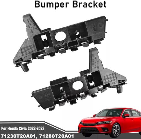 1 Pair (Left + Right) for Honda Civic 2022 2023 Front Bumper Bracket, Bumper Bar Retainer Fender Bracket, Driver & Passenger Side, Replacement Part HO1042146 HO1043146 71280T20A01 71230T20A01 in Kuwait