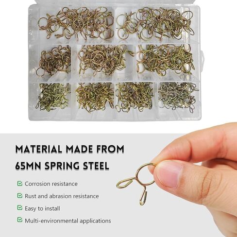310PCS 5-13mm Spring Hose Clamps, Double Wire Fuel Line Hose Tubing Spring Clips Clamps, 9 Sizes Water Pipe Air Tube Fasteners Assortment Kit for Motorcycle Scooter ATV in Saudi Arabia