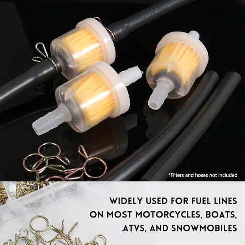 310PCS 5-13mm Spring Hose Clamps, Double Wire Fuel Line Hose Tubing Spring Clips Clamps, 9 Sizes Water Pipe Air Tube Fasteners Assortment Kit for Motorcycle Scooter ATV in Saudi Arabia