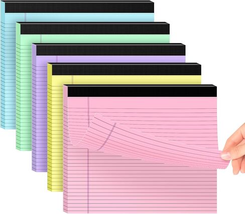 5 عبوات من وسادات الملاحظات مقاس 11 بوصة × 9.5 بوصة وسادات قانونية ملونة مسطرة بالكلية وسادات ملاحظات ذات مناظر طبيعية من وسادات الكتابة الورقية المثقبة 80 جرامًا في المتر المربع وسادة قانونية 30 ورقة مكتب مفكرة سميكة اللوحة الخلفية للمدرسة والمكتب والمنز in Kuwait