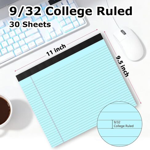 5 عبوات من وسادات الملاحظات مقاس 11 بوصة × 9.5 بوصة وسادات قانونية ملونة مسطرة بالكلية وسادات ملاحظات ذات مناظر طبيعية من وسادات الكتابة الورقية المثقبة 80 جرامًا في المتر المربع وسادة قانونية 30 ورقة مكتب مفكرة سميكة اللوحة الخلفية للمدرسة والمكتب والمنز in Kuwait