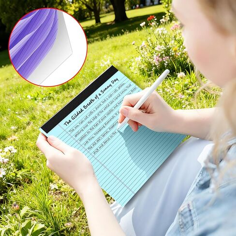 5 عبوات من وسادات الملاحظات مقاس 11 بوصة × 9.5 بوصة وسادات قانونية ملونة مسطرة بالكلية وسادات ملاحظات ذات مناظر طبيعية من وسادات الكتابة الورقية المثقبة 80 جرامًا في المتر المربع وسادة قانونية 30 ورقة مكتب مفكرة سميكة اللوحة الخلفية للمدرسة والمكتب والمنز in Kuwait