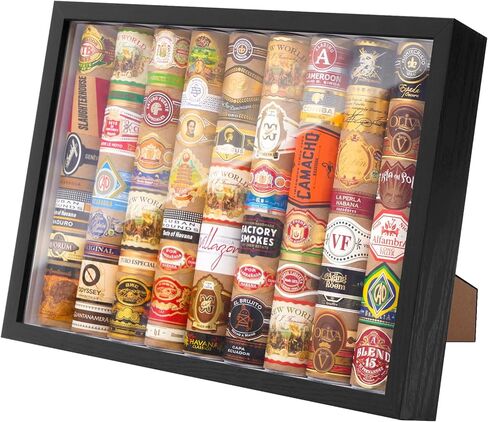 إطار صندوق ظلال ممتاز للأشرطة القابلة للتجميع وحلقات الملصقات - حافظة عرض شريطية مقاس 12.4 بوصة مع 60 ملصقًا فنيًا - فن جداري للذاكرة وهدية ديكور على سطح الطاولة للرجال والأب وهواة الجمع in Kuwait