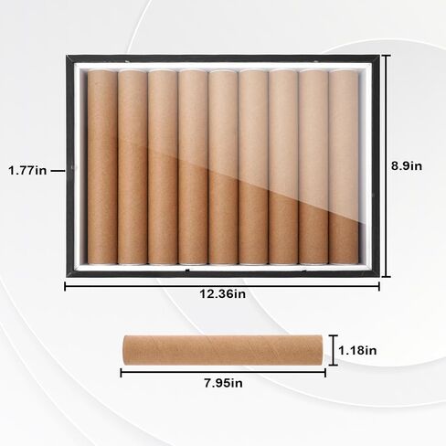 إطار صندوق ظلال ممتاز للأشرطة القابلة للتجميع وحلقات الملصقات - حافظة عرض شريطية مقاس 12.4 بوصة مع 60 ملصقًا فنيًا - فن جداري للذاكرة وهدية ديكور على سطح الطاولة للرجال والأب وهواة الجمع in Kuwait