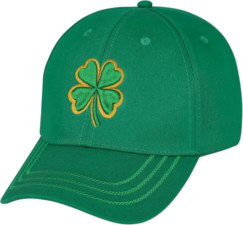 قبعة JQinHome St Patricks Day قبعة بيسبول خضراء، تطريز رائع على شكل شامروك البرسيم، قبعة أيرلندية قابلة للتعديل للرجال والنساء in Kuwait