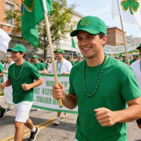 قبعة JQinHome St Patricks Day قبعة بيسبول خضراء، تطريز رائع على شكل شامروك البرسيم، قبعة أيرلندية قابلة للتعديل للرجال والنساء in Kuwait