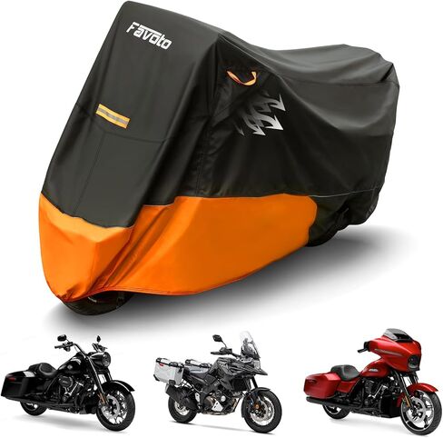 Favoto Motorcycle Cover for Harley Davidson - Waterproof Outdoor Storage Heavy Duty Cover for Touring Models Road Glide Limited, Ultra Limited, Gold Wing, Road King, Street Glide, Electra Glide in Saudi Arabia