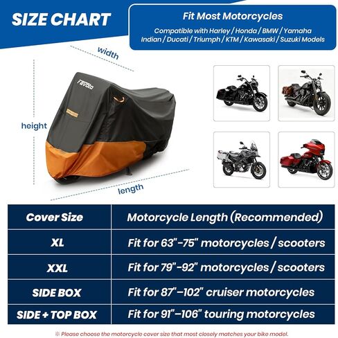 Favoto Motorcycle Cover for Harley Davidson - Waterproof Outdoor Storage Heavy Duty Cover for Touring Models Road Glide Limited, Ultra Limited, Gold Wing, Road King, Street Glide, Electra Glide in Saudi Arabia