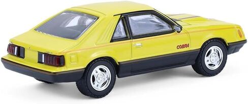 Greenlight Collectibles 13370-C Muscle Series 30-1:64 Scale Diecast Model - 1979 Mustang Cobra Fastback - Bright Yellow with Black and Red Cobra Hood Graphics and Stripe Treatment in Saudi Arabia
