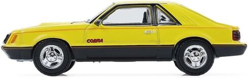 Greenlight Collectibles 13370-C Muscle Series 30-1:64 Scale Diecast Model - 1979 Mustang Cobra Fastback - Bright Yellow with Black and Red Cobra Hood Graphics and Stripe Treatment in Saudi Arabia