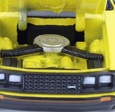 Greenlight Collectibles 13370-C Muscle Series 30-1:64 Scale Diecast Model - 1979 Mustang Cobra Fastback - Bright Yellow with Black and Red Cobra Hood Graphics and Stripe Treatment in Saudi Arabia