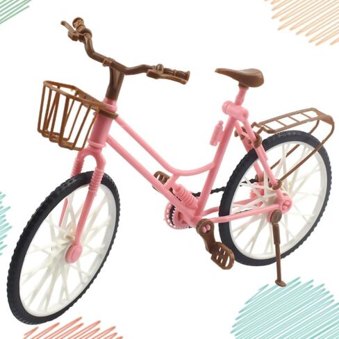 Veemoon 2Pcs Pink Miniature Bicycle Ornaments for Home Desktop Decor Creative Bike Decoration for Office and Photo Props Vintage Style Table Accents in Saudi Arabia