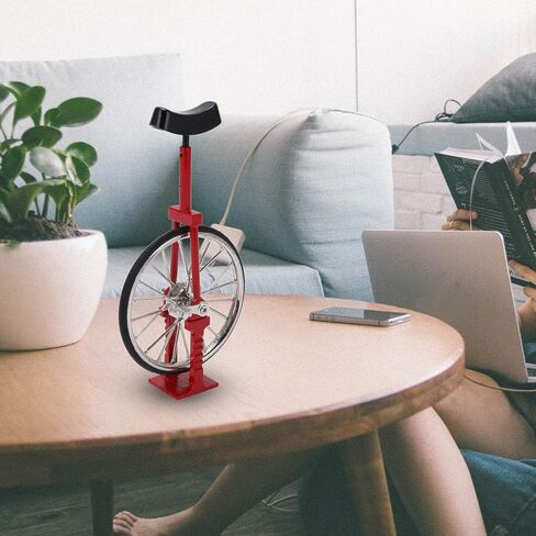 TOPINCN Unicycle Model Tables Decoration DIY Model Bookshelves Ornament Textured Toy Alloy Model Ornaments Bike Bookstand Bookcase Mini Red Trucks in Saudi Arabia