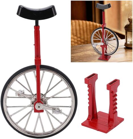 TOPINCN Unicycle Model Tables Decoration DIY Model Bookshelves Ornament Textured Toy Alloy Model Ornaments Bike Bookstand Bookcase Mini Red Trucks in Saudi Arabia