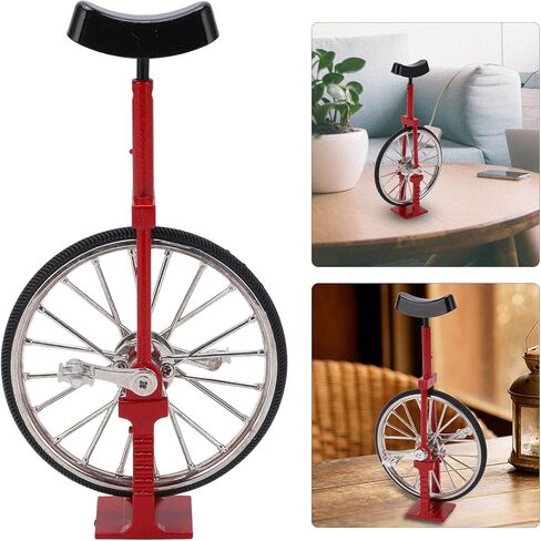TOPINCN Unicycle Model Tables Decoration DIY Model Bookshelves Ornament Textured Toy Alloy Model Ornaments Bike Bookstand Bookcase Mini Red Trucks in Saudi Arabia