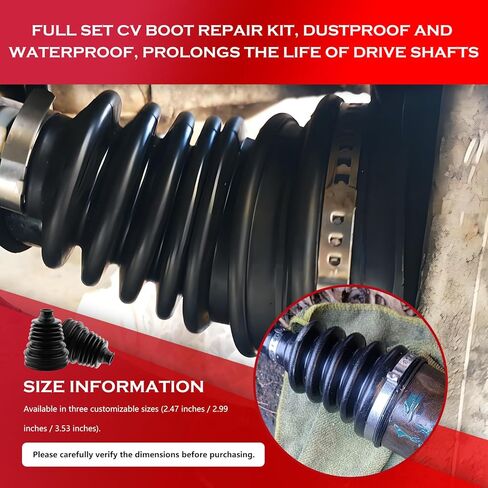 2PCS Car CV Boot Repair Kit Contains CV Boot Expander Tool,Upgraded Car CVs Axle Boots Repair Kit for Dust and Water Resistance,Silicone CVs Joint Boots for 2.47"/2.99"/3.53" Calibers in Saudi Arabia