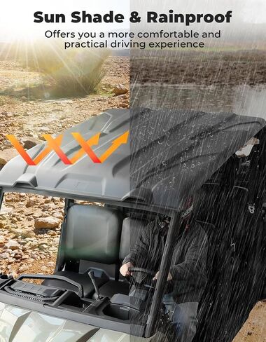 KEMIMOTO 4 قطع سقف صلب رياضي متوافق مع Can Am Defender MAX، مزيج من السقف العلوي واقي من الشمس متوافق مع ملحقات Defender MAX HD7 HD8 HD9 HD10 2016-2026 (استبدال #715003038) in Kuwait