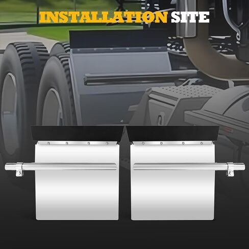 24" x 24" Pair of Stainless Steel Quarter Fenders Compatible with Semi Truck Heavy Duty Bracket Quarter Fender in Saudi Arabia