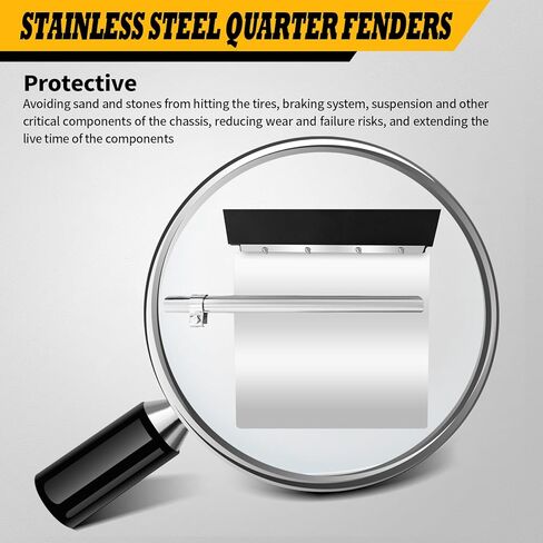 24" x 24" Pair of Stainless Steel Quarter Fenders Compatible with Semi Truck Heavy Duty Bracket Quarter Fender in Saudi Arabia