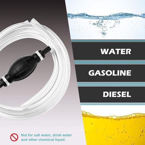 مضخة نقل الوقود اليدوية، مضخة يدوية يدوية للخزانات مع مضخة نقل واحدة وخراطيم سيفون PVC متينة مطورة 15 مم تتضمن مشابك خرطوم وأبازيم معدنية وتركيبات نحاسية in Kuwait