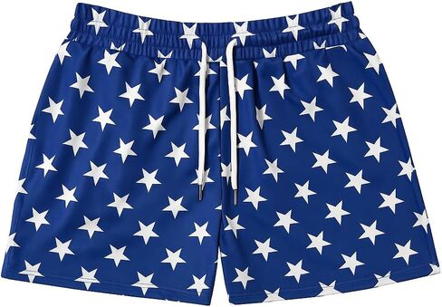 cheetahboo 4th of July Blue Star Shorts Womens Adult USA Women Woman Trunks Flag America 2025 Summer Outfit in Saudi Arabia