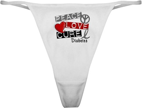 CafePress Peace Love Cure Diabetes Classic Thong Underwear, Womens Panties in Saudi Arabia