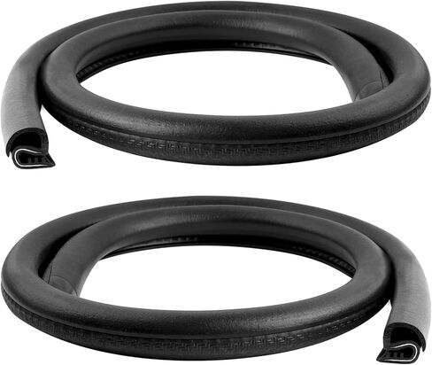 2.62Ft Car Door Weather Stripping, 2PCS Thickened Rubber Edge Trim with U-Shaped Metal Clips for Noise Reduction, Push-in Car Door Seal Strip, Black in Saudi Arabia
