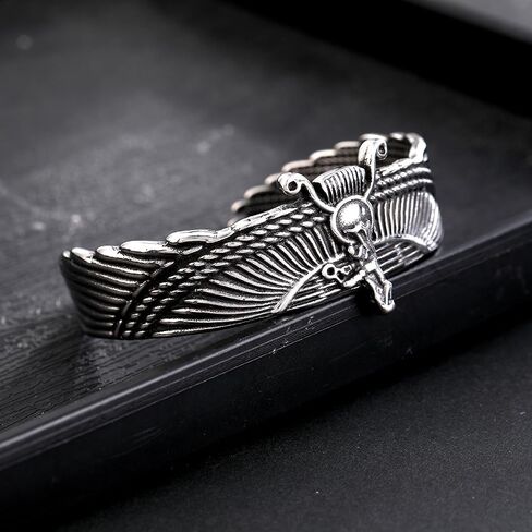 TURTLEDOVE Persian Farvahar Stainless Steel Bracelet, Faravahar Persian Farohar Pahlavi Cuff Bangle, Iran Persian Gift in Saudi Arabia