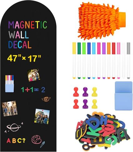Arch Magnetic Wall Decal, 47" x 17" Magnetic Chalkboard for Wall, Self Adhesive Peel and Stick Wall Decal with Starter Kit for Home, Playroom and Classroom in Kuwait