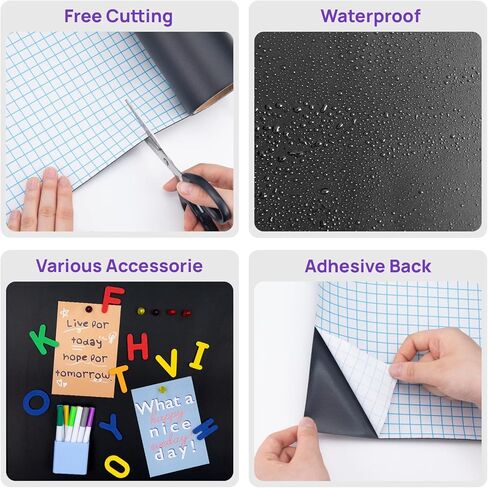 Arch Magnetic Wall Decal, 47" x 17" Magnetic Chalkboard for Wall, Self Adhesive Peel and Stick Wall Decal with Starter Kit for Home, Playroom and Classroom in Kuwait