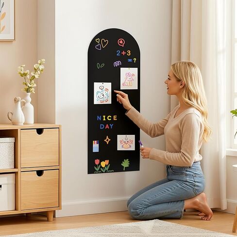 Arch Magnetic Wall Decal, 47" x 17" Magnetic Chalkboard for Wall, Self Adhesive Peel and Stick Wall Decal with Starter Kit for Home, Playroom and Classroom in Kuwait