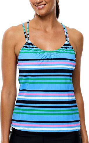 Next by Athena Womens Wide Stripe Third Eye Tankini Swimsuit Top in Saudi Arabia