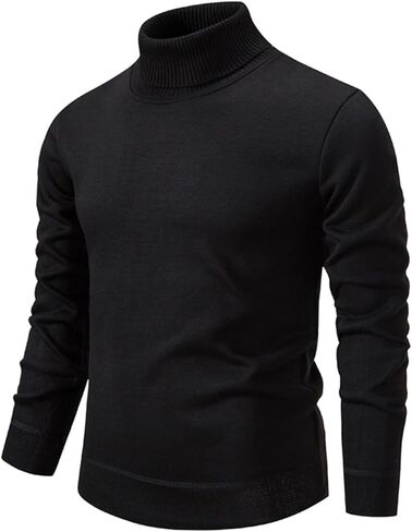 Turtleneck Sweater Men's Plush Thickened Sweater Autumn and Winter Warm Wool Knitted Sweater in Saudi Arabia