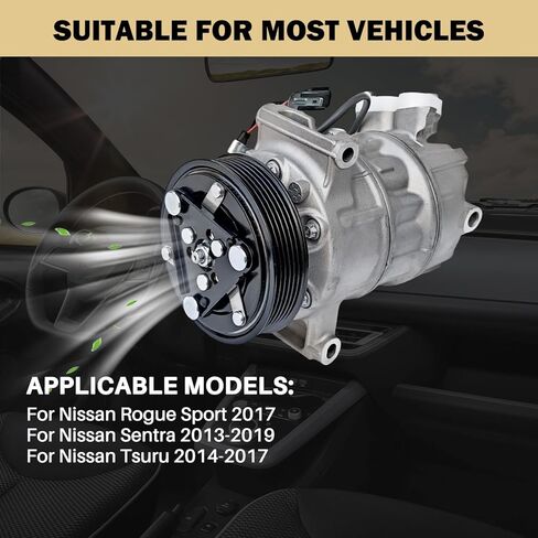 ضاغط مكيف الهواء مع قابض يناسب Sentra 2013-2019 L4 1.8L, CO 29072C, 98585, 926003SH0A, 926004FU1A, 97585, 7513045, 2001730,471-7063, 7512409 in Kuwait