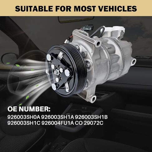 ضاغط مكيف الهواء مع قابض يناسب Sentra 2013-2019 L4 1.8L, CO 29072C, 98585, 926003SH0A, 926004FU1A, 97585, 7513045, 2001730,471-7063, 7512409 in Kuwait