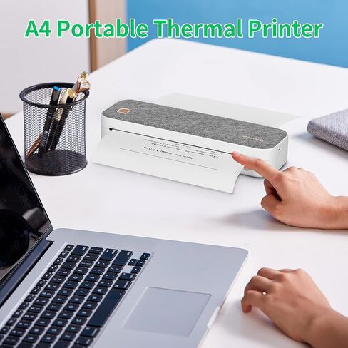 Original PeriPage A4 Paper Printer Direct Thermal Transfer Wirless Printer Mobile 210mm Mini Mobile Photo Printer USB BT Connection with 1 Roll Thermal Paper Support 2''/3''/4'' Paper Width in Saudi Arabia